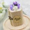 120pcs Personalized Creative Cylinder & Heart Shape Bamboo Wedding Favors Candy Boxes Party Gift Box with Bowknot & Tag