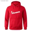 Herrtröjor tröjor sportiga vespa varumärke tröjor huvtröja Menwomen Autumn Winter Warm Fleece Sweatshirts Design roliga hoodies Jumper Hoodie T240110