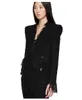 S-XL Högkvalitativt mode Bright Silk Woolen Tassel Spets Pocket Metal Button Women's Jacket Black 240109