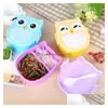 Dinnerware Sets Owl Shaped Lunch Box With Compartments Food Container Lids Portable Bento For Kids School Sn4531 Drop Delivery Home Dhejn