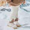 Amila 딸의 양모 바닥을 바닥 바닥 바지 겨울 어린이 귀여운 만화 동물 패턴 아이 따뜻한 속옷 240109