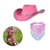 Berets 667e Bride Cowboy Hat Bandana Bachelorette Party Cowgirl