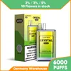 2024 새로운 디자인 전자 담배 6000 퍼프 퍼즈 일회용 vape bar mesh coil prefilled vaper 장치 1500mah 배터리 비 충전용 펜 10 맛 선택