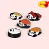 Panda Sushi Series Emamel Pins Fetus livmoder Tandribbroscher LAPEL BADGE SMYCKE Gift till vänner DIY
