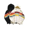 Cotton Washing Stripe Hooded Loose Men's and Women's Pullover Hoodies