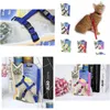 Dog Collars Leashes 50Pcs Pet Lead Leash Harness Kitten Red Belt Strap Safety Rope Adjustable Cat Collar Drop Delivery Home Garden Dhrkk