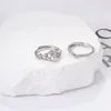 Cluster Ringe 2 stücke Einfache Kristall Zirkon Krone Für Frauen Mode Braut Hochzeit Party Schmuck Zarte Weibliche Verlobungsring Geschenke