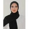 Halsdukar 2024 Kvinnor Modal Cotton Jersey Hijab Ramadan Fashion Plain Soft Long Turban Scarf Shawls Islamiska damer Huvudduk Bandana