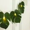 Cordas Artificial Bateria Operado Praia Tema Garland LED Garden String Luzes Decoração de Casamento Folhas Luz Fada