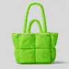 Schoudertassen Mode Fluorescerend Groen Gewatteerd Dames Designer Gewatteerde Handtassen Luxe Laser Nylon Draagtas Met Grote Capaciteit Winterstylishhandbagsstore