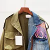 Chicever Spring Autumn High Quality Lapel Long Sleeve Fake Two Piece Denim Patchwork Vintage Coat Women Jacket Women 240109