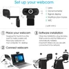 Webbkameror 1080p HD Smart Webcam med inbyggd stereomikrofon och 110 vidvinkel Autofokus lämplig för PC Mac och Laptop ComputerSL240105