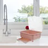 Support de séchage de vaisselle de rangement de cuisine avec couvercle de plateau d'égouttage, organisateur de boîte en plastique