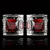 Высокое качество квадратный новый дизайн красный черный кристалл модные рубашки аксессуары креативные 2 запонки мужские запонки
