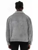 Vintage High Street Suede Material Crock Jacket With Zipper Lapel Casual Short For Men 240110