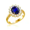 Szjinao Luxury Princess Kate Sapphire Ring Woman Oval 8*10mm Stone Real 925 Sterling Silver Förlovningsringar Guldpläterade smycken 240109
