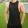 Regatas masculinas tendência colete esportivo apertado velocidade seca correndo roupas de treinamento superior sem mangas elástico emenda fitness t240110