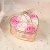 Fleurs décoratives 2024 Saint Valentin Amour Coeur Boîte Savon Fleur Simulé Rose Demande De Mariage Décors De Fête Filles Faveur Cadeaux