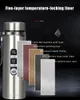 350-1000ML Smart Thermos High Capacity Mug Stainless Steel Tumbler Insulated Water Bottle Vacuum Flask For Office Tea Cup 240110