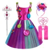 Costumes de robe de bonbons pour les filles Festival de Pourim Costume de sucette fantaisie enfants robes Tutu d'été robe robe de bal de fête 240109
