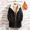 Men's Trench Coats Men Winter Warm Thicker Long Fashion Hooded Casual Down Jackets Large Size Loose