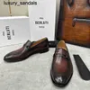 Berluti Business Leather Shoes Oxford Calfskin Handmade Top Awendy Color Posted Step One Lefu with Metal Buckle Gentlemen's CasualWQ
