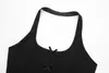 Women's Tanks Women Fashion Bow Hanging Collar Veste Top Vintage Sleeveless Backless All-Match Casual Chic Female Tank Tops Mujer