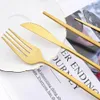 16st Gold Matte Cutlery Set Knife Fork Spoons Moderföretag Set rostfritt stål Tabeller Western Flatware Kök Silverware Set 240110