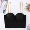 Camis Cupnaya Removable Chains Strap Women Padded Crop Top Sexy Push Up Bustier Corset Inside Camisole Group Girls Dance Tube Vest