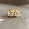 Stud 0.5-1ct Moissanite Brincos para Mulheres Pêra Almofada Coração Mulheres Moissanite Brinco Amarelo Roud Corte 2023 Brincos Tendência YQ240110