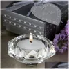 Party Favor 50pcs Świeca ślubna Favours Crystal Diamond Kształt Serce Tealight Uchwyt Bridal Shower Prezent Wen6011 Drop dostawa Home Ga Dhvtb