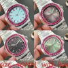 Moissanite Men Classic Fashion 40mm Color Diamond 904L Rostfritt stål AAA Quality Watch Relojmujer Designer Watches Relojes