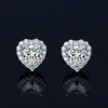 Stud Queen kalp laboratuvar elmas takı seti 925 STERLING Silver Party Alyans Küpe Kadınlar İçin Kolye Moissanite Takı Hediyesi YQ240110