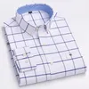 Duży rozmiar koszule 7xl100 cotton dla mężczyzn Oxford Plain Shirt Oversired długie rękawa Slim Fit Tops Striped Plaid Clothing 240109