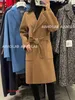 Maxmaras Womens Wrap Coat Camel Hair Coats Aimo Purchasing s Series Handmade 100% Sheep Wool Suit Collar Tie Casual Jacket Rje4