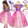 Girl Rapunzel Costume Przyjęcie urodzinowe splątane magiczne włosy Księżniczka cosplay sukienka karnawałowa halloweenowa rola fantasy grania strojów 240109