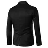 Przyjazd kombinezonu męskie garnitury pojedyncze przyciski Slim Fit Party Wedding Casual Blazer Black and White Solid Design Collar Blazery 240110