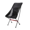 Camp Furniture Outdoor Ultra-Light Aluminium Alloy Folding Chair Portable ryggstödstrand Leisure Moon Fishing Barbecue Självkörande avföring