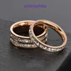 Högkvalitativ utgåva ringar Light Luxury Carter Full Sky Star Ring Womens Instagram Style French Style Steel Non Fading Rose Gold Titanium With Original Box