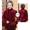 Dames trenchcoats ouderen grootmoeder dames katoenen jas 2024 winterjas vintage single-breasted fluweel warme print overjas parkers