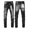 Hommes Violet Jeans Designer Mode Distressed Ripped Bikers Femmes Ripped High Street Marque Patch Hole Denim Cargo pour Hommes Pantalon Noir 28-40 926088078