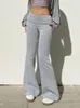 Pantalon femme solide américain décontracté Flare automne hiver mode ample polaire mince pantalon femme Simple Streetwear