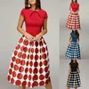 Casual Jurken Dames Modieuze Ronde Hals Korte Mouwen Tailleband Silhouet Vintage Polka Dot Avond Voor Vrouwen Bruiloft Galajurk