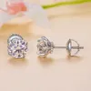 Stud Bamoer U 0.5/1CT D Color VVS1 EX Moissanite Stud Earrings S925 Platinum Plated Earrings Lab Diamond Shining Valentine's Day Gift YQ240110