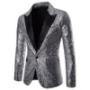 Shiny Gold Sequin Glitter Verfraaid Blazer Jas Mannen Nachtclub Prom Pak Kostuum Homme Stadium Kleding Voor zangers 240110