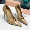 Designer Shoes Women Patent Leather Slingbacks Buckles Luxury Pumps Pointed Toes Stiletto Heel Party Dress Shoes Ankle Strap Burgundy High Heels