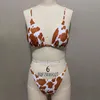 Conjunto ztvitality sexy biquinis push up bikini 2021 mais novo tiras acolchoado sutiã vaca impressão bandagem maiô cintura baixa banho feminino biquini