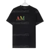 Mens Designer Camiseta Amari T-shirt Verão Legal Respirável Colorido Gradiente Carta Imprimir Amri Trendy Juventude Hip Hop Roupas de Rua Marca Luxo Oversized Camiseta
