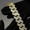 Ювелирные изделия Iced Out, стерлинговое серебро 925 пробы, 24 мм, 4 ряда, хип-хоп, муассанит, кубинская цепочка со звеньями