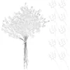 Decorative Flowers White Branches For Christmas Tree Vase Artificial Flower Stem With Acrylic Beads